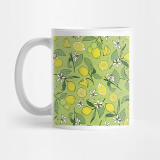 lemons on light green Mug